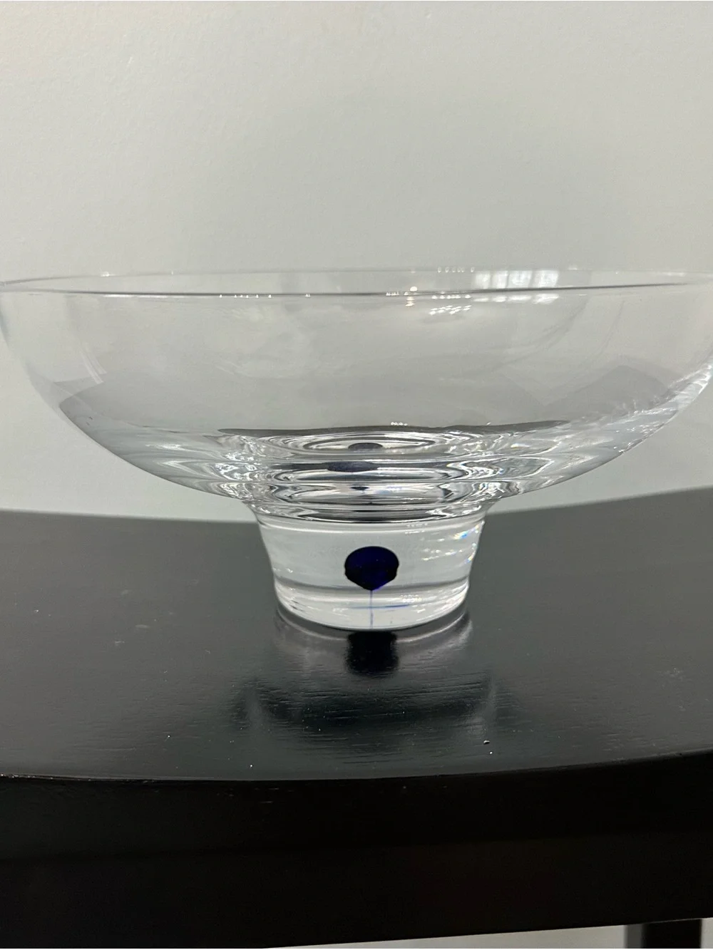 Orrefors Intermezzo Blue Teardrop Crystal Bowl 9 7/8” - Erika Lagerbielke⁠